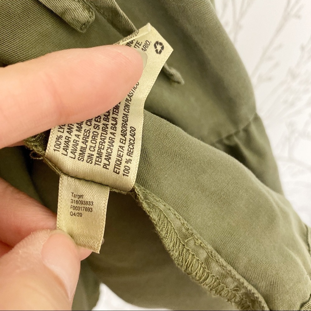 KNOX ROSE Olive Green Boho Tier Ruffle Mini Dress Boho Festival summer flirty XS - Picture 13 of 14
